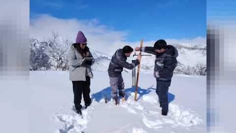 Dağlarda&nbsp;qarölçmə işlərinə başlanıldı - FOTO