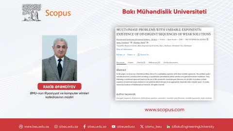 BMU aliminin məqaləsi Q1 kateqoriyalı jurnalda