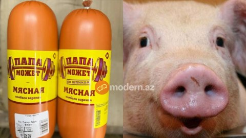 Azərbaycanda satılan "Halal" markalı donuz kolbasası&nbsp;- ŞOK