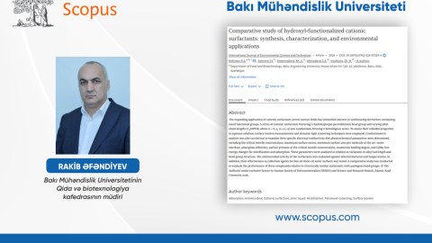BMU-nun əməkdaşının məqaləsi beynəlxalq jurnalda dərc olundu