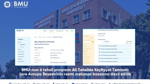 BMU-nun 6 ixtisası Avropa Reyestrinin bazasına&nbsp;daxil edilib