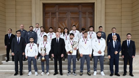 Prezident idmançıları qəbul edib - GÖRÜNTÜLƏR