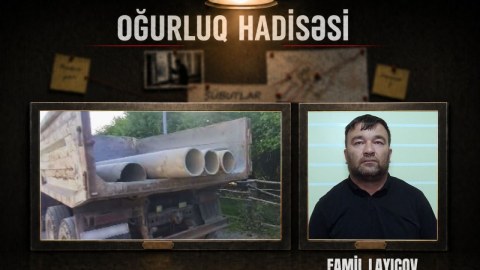Kanalizasiya borularını oğurlayan şəxs saxlanıldı - VİDEO