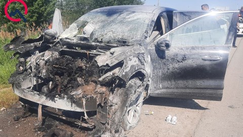 Kürdəmirdə "Ford" yandı&nbsp;- FOTO