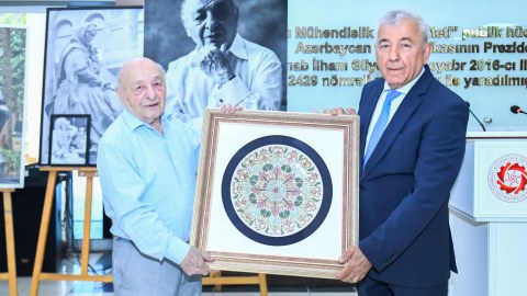 BMU-da Ömər Eldarovun yaradıcılığına həsr olunmuş sərgi keçirilib - FOTOLAR