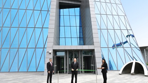 Prezident Mərkəzi Bankın yeni binasının açılışında - FOTOLAR
