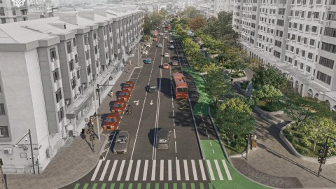 Təbriz küçəsində yol infrastrukturu yenilənir - FOTO