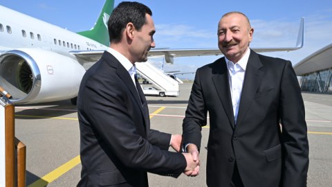 Ilham Aliyev welcomed the President of Turkmenistan in Fuzuli