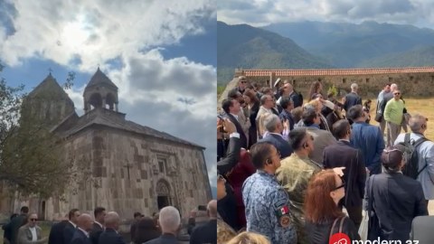 Xarici diplomatlar&nbsp;Gəncəsər Monastırında - GÖRÜNTÜ