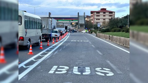 Bakı-Sumqayıt yoluna yeni avtobus zolağı çəkilir - GÖRÜNTÜ