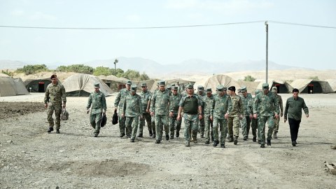 Zakir Həsənov qardaş ölkələrin birgə hərbi təlimini izlədi - GÖRÜNTÜ