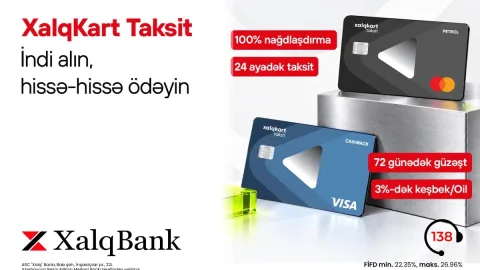 Xalq Bankdan yeni XalqKart Taksit kartları
