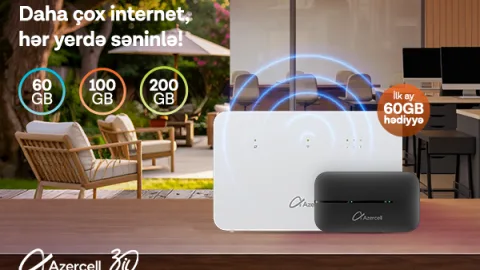 Azercell-dən &ldquo;MiFi&rdquo; və &ldquo;Wi-Fi&rdquo; cihazı əldə et, internetdən daha əlverişli şərtlərlə yararlan