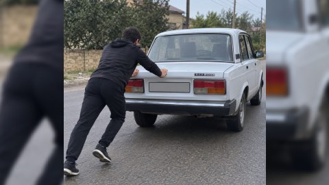 Xırdalanda avtomobili itələyərək qaçıran gənc HƏBS OLUNDU
