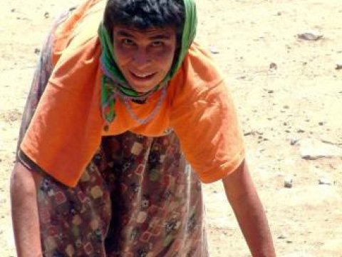 Əl-ayaq üzərində gəzən ailə (fotolar)