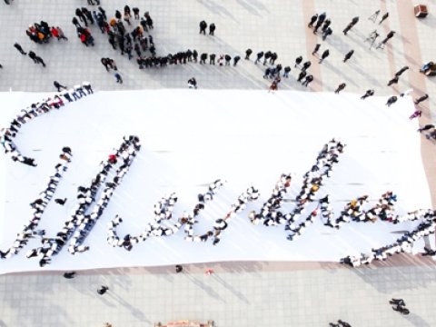 Gəncədə Heydər Əliyevin canlı imzası - FOTOLAR