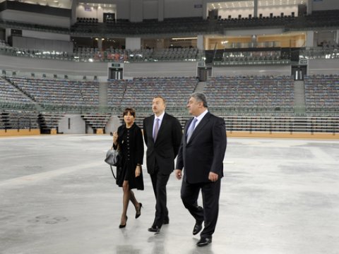 Prezident və xanımı Milli Gimnastika Arenasına baxdılar