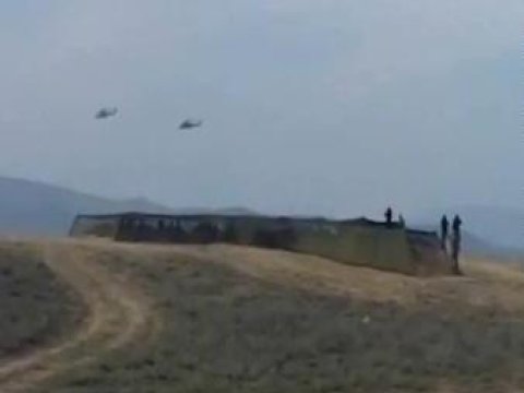 Ermənilər vurulan helikopteri özləri də çəkib - VİDEO