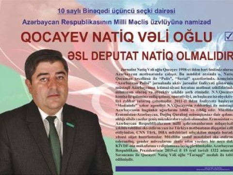 Deputatlığa namizəd jurnalist üçüncü qərərgahını açdı