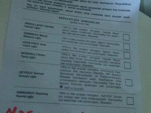 "Bəzədilmiş" seçki bülletenleri - “Kəramətinə qurban, ay Kəramət!” - FOTOLAR