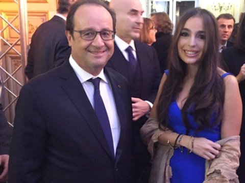 Leyla Əliyeva Parisdə rəsmi qəbulda iştirak edib