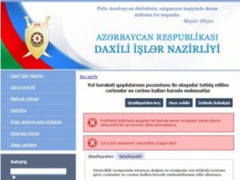  Sürücü cərimələrini yoxlayan sistem "çökdü" 