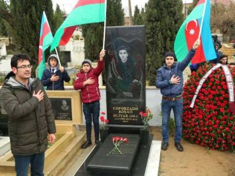 Binəqədidə şəhid əsgərin 40 mərasimi keçirilib - FOTOLAR