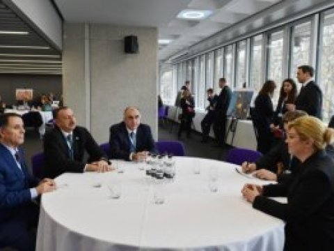İlham Əliyev Londonda Xorvatiya prezidenti ilə görüşüb
