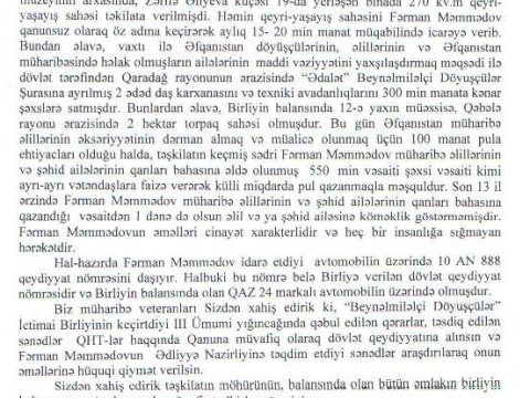 Deputatın oğlunu ittiham edən şəxs haqqında veteranlardan dələduzluq İTTİHAMI