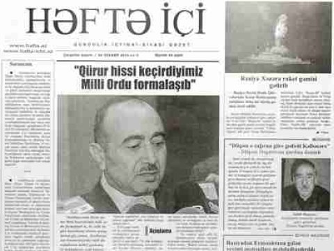 "Həftə içi" qəzetin bütün əməkdaşları ixtisar olundu 