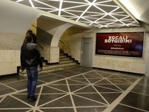 Bakı metrosunda Xocalı afişaları – FOTO 