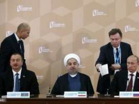Əliyev-Putin-Ruhani razılaşması İrəvanda təşviş yaratdı - FOTOLAR