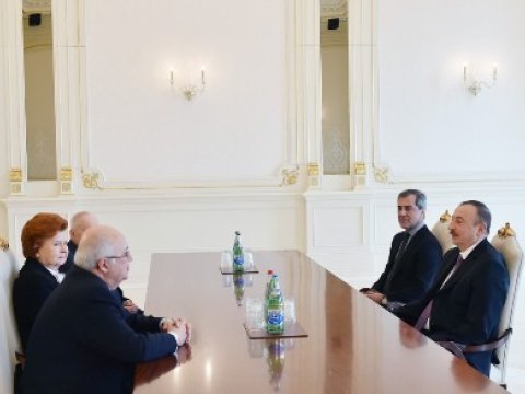 Prezident Nizami Gəncəvi Beynəlxalq Mərkəzinin həmsədrlərini qəbul edib