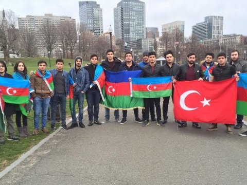 Bostonda Azərbaycana dəstək aksiyası - ViDEO
