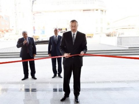 İlham Əliyev dayanacağın AÇILIŞINDA