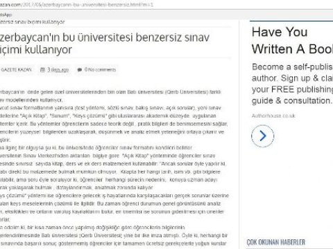Xarici media Qərb Universitetinin imtahan modellərindən&nbsp;yazdı