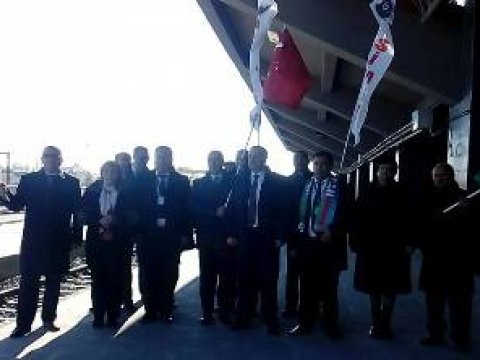 Jurnalistlər və QHT nümayəndələri Bakı-Tbilisi-Qars dəmiryolunun son dayanacağında - FOTOLAR