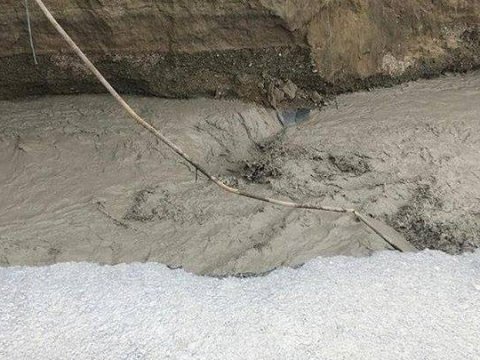 Sel sularının iflic etdiyi yolda SON DURUM - FOTOLAR