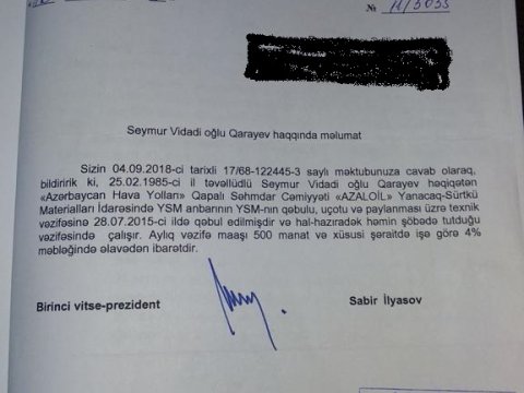 Barəsində azadlıqdan məhrumetmə cəzası olan şəxs AZAL-da işləyir