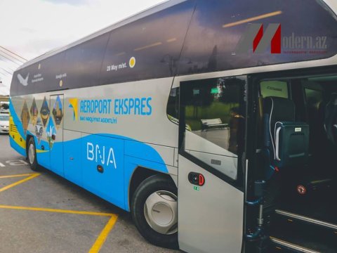 Aeroporta gedən avtobusların g&ouml;r&uuml;n&uuml;ş&uuml; dəyişdirildi &ndash; FOTO