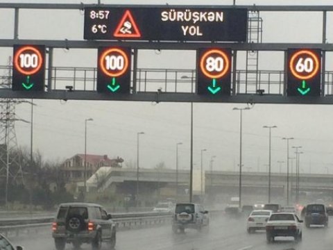 Bu yolda s&uuml;rət həddi endirildi  &nbsp;