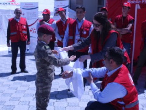 Qızıl Aypara Cəmiyyəti Cocuq Mərcanlıda humanitar aksiya keçirdi - FOTOLAR