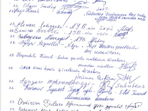 Musa Yaqub, Seyran Səxavət, Baba Vəziroğlu, Qulu Məhərrəmli - 35 tanınmış ziyalıdan Prezidentə və I Vitse-Prezidentə MÜRACİƏT
