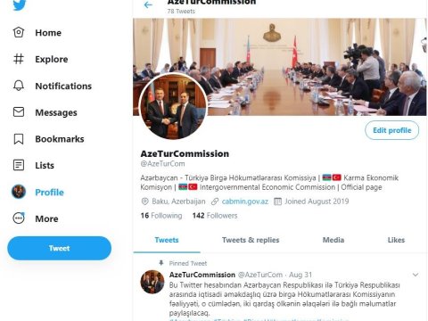 Azərbaycan-Türkiyə Birgə Hökumətlərarası Komissiyası “Twitter”də
