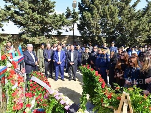 Şəhid pilotun 40 mərasimi keçirildi - FOTOLAR