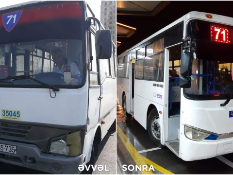 Paytaxtda iki marşrut xətti üzrə avtobuslar əvəzləndi