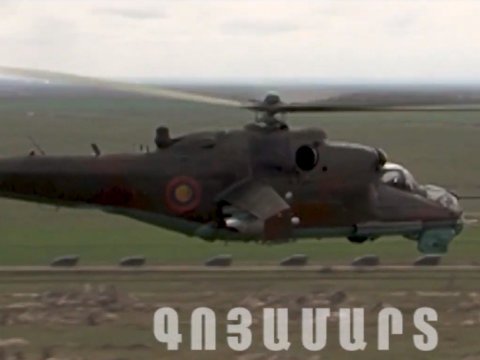 Ermənilər Qarabağ səmasına hərbi helikopter qaldırdı - FOTO