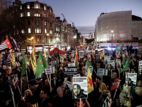 NATO liderləri Londonda etirazla qarşılandı  - FOTOLAR