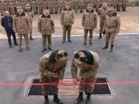 Ermənilər Füzulidə yeni hərbi hissə açdı - FOTO