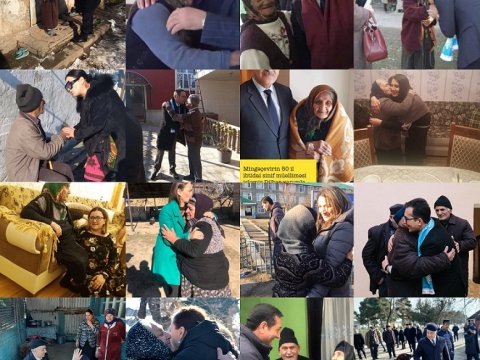 Namizədlərin səmimi FOTOLARI: əl öpür, qucaqlayır...